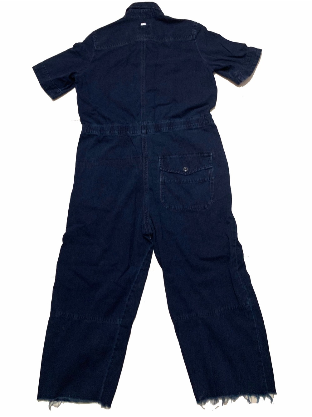 G-Star women’s Navy Short-Sleeve crop Denim Jumpsuit